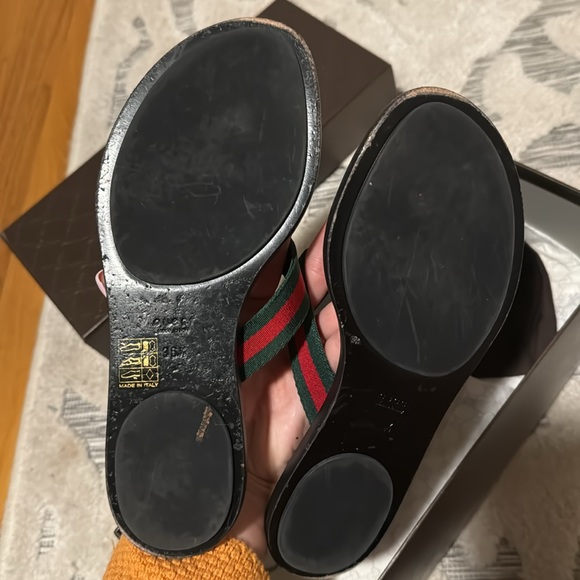 original gucci interlocking G’s striped sandals 6.5 - Picture 5 of 9